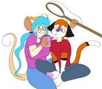  arthropod blue_hair breasts butterfly cat duo eyewear feline female freckles glasses green_eyes hair insect jar jasmine jasmine_(skidd) male mammal mouse net rodent skidd 