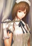  bad_id bad_pixiv_id brown_eyes brown_hair gloves long_hair maid_headdress mishima_yoshikatsu original solo white_gloves 