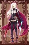  armor awayuki_tobari highres miniskirt parted_lips pixiv_fantasia pixiv_fantasia_sword_regalia red_eyes skirt solo sword weapon white_hair 