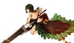  23_(real_xxiii) black_hair god_eater god_eater_burst highres huge_weapon see-through short_hair simple_background solo tachibana_sakuya_(god_eater) weapon white_background 