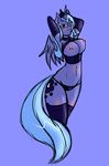  anthrofied avante92 blue_hair blush breasts camel_toe clothed clothing crown cutie_mark elbow_gloves equine female friendship_is_magic gloves hair horn legwear mammal my_little_pony nipples princess_luna_(mlp) royalty rubber skimpy solo stockings winged_unicorn wings 