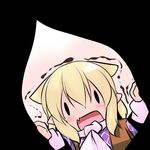  animal_ears blonde_hair cat_ears chibi extra_ears hoshizuki_(seigetsu) mizuhashi_parsee open_mouth parody pointy_ears puru-see scarf school_days solo touhou trembling |_| 