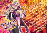  bat_wings blonde_hair demon_tail glass hair_ornament hairclip kagamine_rin lily_(vocaloid) long_hair multiple_girls negi_(ulog'be) pointy_ears red_eyes short_hair smile tail vocaloid wings 