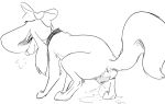 animal_genitalia animal_pussy anus canine_genitalia canine_pussy disney dixie_(fath) female feral fox_and_the_hound genitals hi_res peeing pussy ribbons smile smiling_at_viewer solo tail
