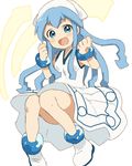  bad_id bad_pixiv_id blue_eyes blue_hair dress hat ikamusume long_hair mosuko shinryaku!_ikamusume solo tentacle_hair 