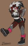 animal_humanoid ankle_socks anthro canid canid_humanoid canine canine_humanoid claws clothing female fishnet fishnet_clothing fishnet_legwear fishnet_topwear flabberd footwear generation_7_pokemon hi_res humanoid leggings legwear lycanroc mammal mammal_humanoid mesh_top nintendo nipple_tape pasties pokemon pokemon_(species) punk sharp_teeth socks solo tape teeth topwear torn_clothing torn_leggings torn_legwear wolf_humanoid