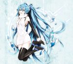  alternate_costume arisaka_ako bad_id bad_pixiv_id blue_eyes blue_hair elbow_gloves gloves hatsune_miku ice long_hair skirt smile solo thighhighs twintails very_long_hair vocaloid 