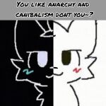 absurd_res anarchy anthro boy_kisser_(meme) cannibalism domestic_cat felid feline felis hi_res inverted_color looking_at_viewer malal/malice male mammal meme negative_colors silly_cat_(mauzymice) solo text unknown_artist warhammer_(franchise) warhammer_40000
