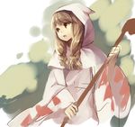  blonde_hair final_fantasy final_fantasy_tactics hood open_mouth robe solo staff weee_(raemz) white_mage white_mage_(fft) yellow_eyes 