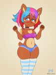 2023 anthro aoilune_art blue_eyes bottomwear breasts cleavage clothed clothing crop_top deer eyewear female glasses hair hi_res hotpants legwear mammal melody_nosurname navel shirt short_tail shorts skimpy solo tail thick_thighs thigh_highs topwear trans_(lore) trans_woman_(lore)