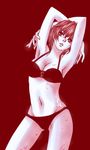  breasts chororu cleavage lingerie md5_mismatch medium_breasts meiko muted_color red short_hair solo underwear vocaloid 