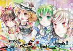  bad_id bad_pixiv_id bangs english hakurei_reimu izayoi_sakuya kirisame_marisa kochiya_sanae multiple_girls riho_haru touhou 