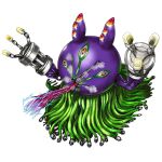  algomon_adult antennae cable colored_sclera digimon digimon_(creature) extra_eyes metal_gloves monster official_art simple_background solo tentacles white_background yellow_sclera 