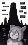 2025 absurd_res aged_down alternate_species artist_name big_breasts bodily_fluids breasts clenched_teeth clothed clothing comic crying digital_media_(artwork) english_text eyebrows eyelashes female flashback gammainks generation_3_pokemon hair hi_res kirlia mandy_(gammainks) nintendo pokemon pokemon_(species) scared shadowy_figure shiny_pokemon simple_background tears teeth text