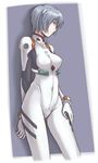  ayanami_rei bad_id bad_pixiv_id blue_hair bodysuit face highres neon_genesis_evangelion oda_masaki_(b-minor) plugsuit red_eyes short_hair solo white_bodysuit 