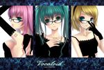  glasses hatsune_miku kagamine_rin megurine_luka twintails vocaloid 