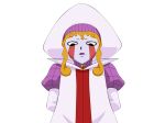  1boy bandai black_eyes colored_skin colored_tongue curly_hair hat juliet_sleeves konjiki_no_gash!! konjiki_no_gash_bell!!_golden_memories long_sleeves marking_on_cheek mystical_high_collar official_art puffy_sleeves purple_lips purple_skin purple_tongue robe short_bangs short_eyebrows sidelocks transparent_background zofis 