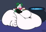 2025 anthro artist_logo belly big_belly big_butt bovid butt cake caprine cauldron cheek_bulge clothing colored darkner deep_navel deltarune dessert digital_media_(artwork) eating eyewear fat_rolls flat_colors food glasses goat green_clothing green_eyewear green_glasses green_hat green_headwear green_horn green_topwear hair hat headgear headwear holding_plate horn huge_belly huge_butt huge_thighs hyper hyper_belly hyper_butt hyper_thighs logo male mammal morbidly_obese morbidly_obese_anthro morbidly_obese_male navel obese obese_anthro obese_male overweight overweight_anthro overweight_male pink_scarf ralsei scarf scut_tail short_tail sitting solo tail thick_thighs thickandtwisted three-quarter_view topwear undertale_(series) weight_gain white_body white_ears white_hair white_tail