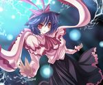  bad_id bad_pixiv_id electricity energy_ball frills hat highres marionette_(excle) nagae_iku purple_hair red_eyes ribbon shawl solo touhou 