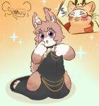 clothing deer dress duo fabulous_beasts fluffy fluffy_tail hi_res hollow_hip_backless_chain_dress humanoid lagomorph leporid little_tail male male/male mammal meme meme_clothing rabbit sibuxiang_the_deer_(fabulous_beasts) smile snowy_(furrito_thicc) tail thick_thighs tuye_(fabulous_beasts)