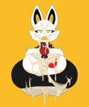 2025 annoyed anthro areola areola_outline big_breasts bodily_fluids breasts clothing cum cum_all_over cum_drip cum_on_body cum_on_breasts cum_on_face cum_on_upper_body digital_drawing_(artwork) digital_media_(artwork) dripping excessive_cum excessive_genital_fluids eyebrows eyelashes female fox_ears genital_fluids genitals gold_areola huge_breasts hyper hyper_breasts ic0nmon machine nipple_outline nipples open_mouth penis robot robot_anthro solo topwear white_body yellow_eyes
