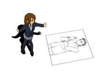  bad_id bad_pixiv_id brown_hair hair_ornament hairclip hirasawa_susumu hirasawa_yui k-on! konishi_mitsuwo real_life school_uniform shadow sketch waving 