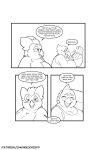 2021 3_panel_comic 5_fingers andy_(nekocrispy) anthro avian beak bird black_and_white black_line_art blush blush_lines border clothed clothing comic dialogue duo english_text eyebrows eyes_closed eyewear feathers fingers flirting glasses half-closed_eyes hand_behind_back hi_res male male/male monochrome moobs narrowed_eyes nekocrispy oliver_(nekocrispy) open_mouth open_smile overweight overweight_anthro overweight_male pupils round_glasses shirt smile speech_bubble talking_to_another tank_top text thick_eyebrows tongue topwear url waving_hand wearing_glasses white_border