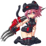  alternate_color bad_id bad_pixiv_id blue_eyes breasts busou_shinki dd_(ijigendd) doll_joints drill maochao mecha_musume medium_breasts pink_hair short_hair solo tail thighhighs 