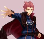  cape fingernails highres image_sample irohara_mitabi male_focus pixiv_sample pokemon pokemon_(game) pokemon_gsc red_eyes red_hair solo wataru_(pokemon) 