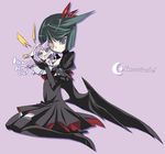  bad_id bad_pixiv_id blade_(galaxist) blue_eyes bob_cut boots chibi choker cure_moonlight dark_precure dress elbow_gloves flower gloves green_hair hair_flower hair_ornament heartcatch_precure! heterochromia high_heels magical_girl multiple_girls open_mouth precure purple_hair shoes short_hair single_wing thigh_boots thighhighs tsukikage_yuri wings yellow_eyes 