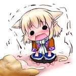  animal_ears cat_ears cat_tail chibi cream_puff extra_ears food hoshizuki_(seigetsu) kemonomimi_mode mizuhashi_parsee pointy_ears puru-see scarf solo tail tears touhou trembling 