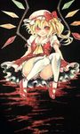  bad_id bad_pixiv_id blonde_hair blush flandre_scarlet frills lowres mankintan red_eyes side_ponytail skirt solo thighhighs touhou wings 