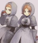  1girl bad_id bad_pixiv_id blue_eyes emi_(emi43) gloves holding holding_poke_ball hood orange_hair poke_ball poke_ball_(generic) pokemon pokemon_(game) pokemon_bw surcoat team_plasma team_plasma_grunt 