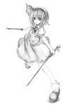  greyscale konpaku_youmu kurona monochrome solo sword touhou weapon 