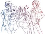  2girls aguy genderswap genderswap_(ftm) genderswap_(mtf) gradient kita_high_school_uniform koizumi_itsuki koizumi_itsuki_(female) kyon kyonko monochrome multiple_boys multiple_girls nagato_yuki nagato_yuuki school_uniform sketch suzumiya_haruhi suzumiya_haruhi_no_yuuutsu suzumiya_haruhiko 