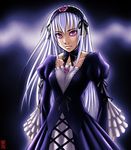  long_hair purple_eyes rozen_maiden shiraki_(artist) silver_hair solo suigintou 