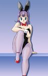  animal_ears blue_eyes bulma bunny_ears bunny_girl bunnysuit dragon_ball dragon_ball_(classic) pantyhose purple_hair solo uraharukon 