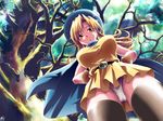  alena_(dq4) dragon_quest dragon_quest_iv from_below gloves hat panties pantyshot red_eyes red_hair shinozuka_jouji skirt solo thighhighs underwear yellow_skirt 