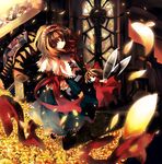  alice_margatroid blonde_hair flower highres shanghai_doll shino_(eefy) short_hair solo stained_glass touhou 