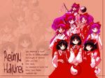  black_hair character_name evolution hair_tubes hakurei_reimu hakurei_reimu_(pc-98) japanese_clothes miko multiple_girls multiple_persona tako_(plastic_protein) touhou touhou_(pc-98) variations wallpaper zoom_layer 