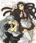  ar_tonelico ar_tonelico_i ar_tonelico_ii jakuri maid multiple_girls shurelia sketch tetsu_(kimuchi) thighhighs 