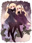  black_legwear blonde_hair gothic_lolita hortense kazu legs lolita_fashion long_hair multiple_girls roman sound_horizon thighhighs violette 