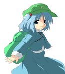  bag blue_eyes blue_hair hat kawashiro_nitori oka_(bananashoe) short_hair solo touhou two_side_up 