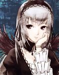  bad_id bad_pixiv_id doll_joints gothic_lolita lolita_fashion long_hair pale_skin para rozen_maiden silver_hair solo suigintou wings 