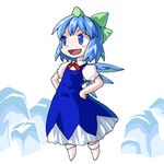  bow chibi cirno kiriu lowres oekaki smile solo touhou 