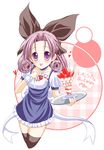  maid plate purple_eyes ribbon shirayuki_(sister_princess) sister_princess solo thighhighs tsukuyo_(artist) 