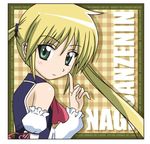 artist_request blonde_hair character_name copyright_name detached_sleeves from_side green_eyes hayate_no_gotoku! index_finger_raised long_hair looking_at_viewer lowres sanzen'in_nagi smile solo twintails 