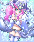  gloves green_eyes hat hayabusa_koi high_priestess_of_prophecy long_hair pink_hair solo thighhighs witch_hat yuu-gi-ou 