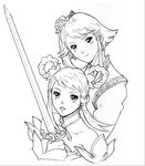  age_difference chai_xianghua monochrome mother_and_daughter soul_calibur soul_calibur_v soulcalibur_v yan_leixia 