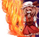  bad_id bad_pixiv_id fire flandre_scarlet hat mizuga red_eyes smile solo touhou 